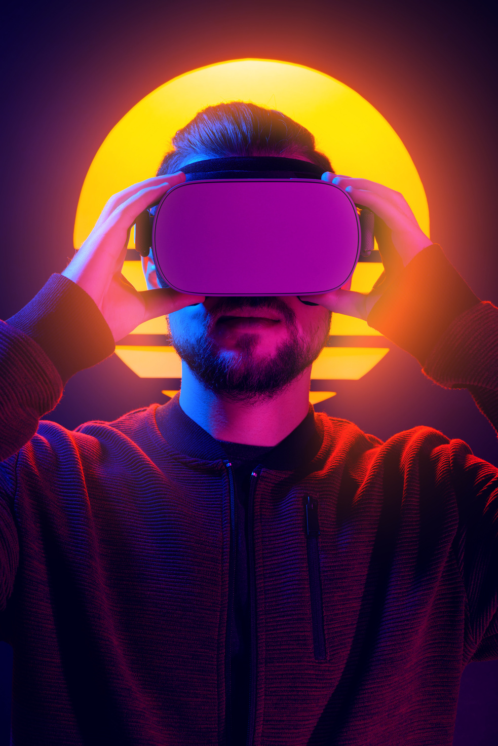 VR videogame experience portrait
